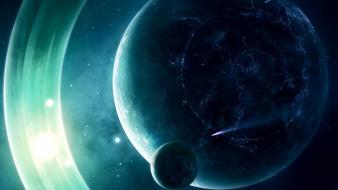 Moon outer space planets rings science fiction