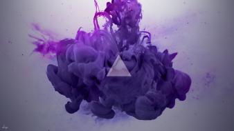 Smoke purple ink triangles