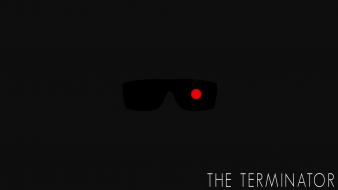 Terminator minimalistic sunglasses the movie posters grey background wallpaper