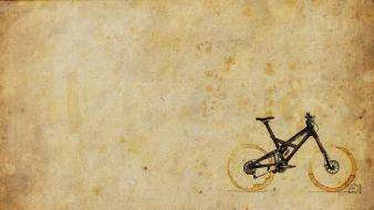 Artwork coffee stain minimalistic mountain bikes wallpaper