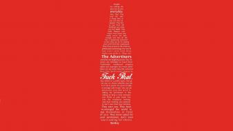 Bottles typography banksy red background wallpaper