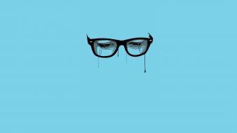 Breaking bad blue background glasses minimalistic wallpaper