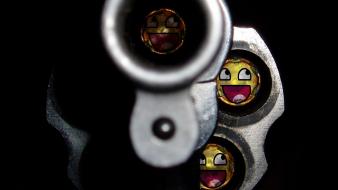 Guns funny smiley face awesome wallpaper