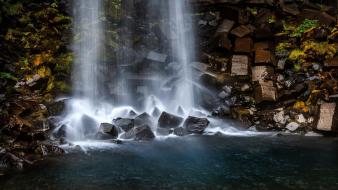 Landscapes nature rocks plants waterfalls lagoon falling