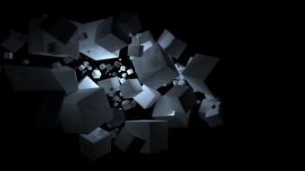 Light abstract minimalistic design cubes 3d wallpaper