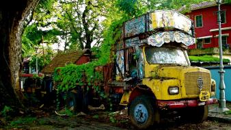 Trees cityscapes trucks urban india wallpaper