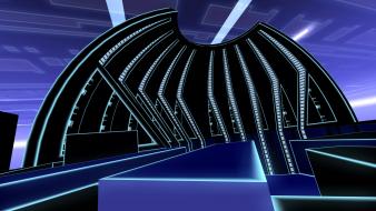 Abstract video games tron geometry digital art wallpaper