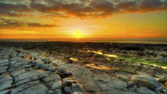 Coast landscapes rocks seaside sunset wallpaper