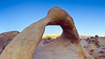 Desert arches rock formations panoramic wallpaper