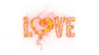 Flames love fire white background wallpaper