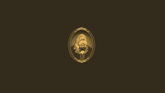 Gentleman minimalistic portraits simple background walrus