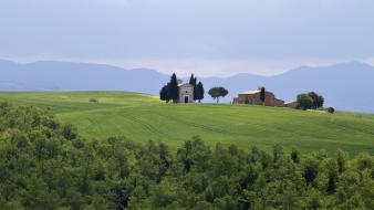 Landscapes trees houses europe italy toscana wallpaper
