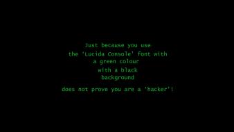 Minimalistic text funny font hackers black background wallpaper