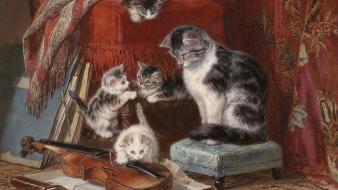 Paintings cats animals wallpaper
