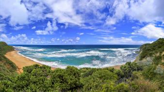Sand plants australia castle cove skies beach wallpaper