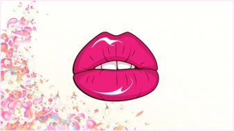 White flowers pink lips flower petals background pinky wallpaper