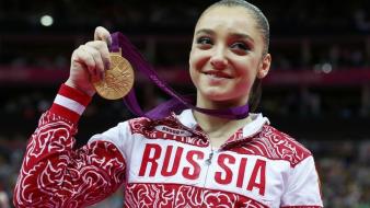 Athletics medals gymnastics aliya mustafina golden russians wallpaper