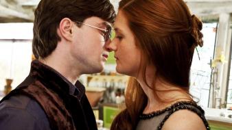 Harry Potter Ginny Kiss Deathly Hallows 2 wallpaper