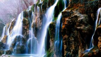 Nature rocks waterfalls wallpaper