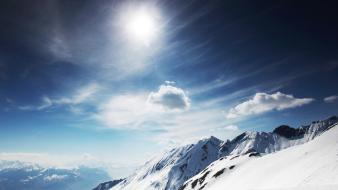 Sunny Snowy Mountains wallpaper