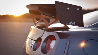 Sunset cars vehicles jdm nissan r35 gt-r taillights wallpaper