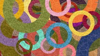 Abstract multicolor circles digital art hoop wallpaper