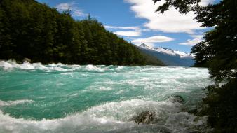 Clouds landscapes nature white forests rivers patagonia