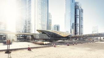 Dubai metro station future cities uae wallpaper
