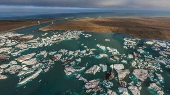 Ice ocean clouds landscapes nature bridges iceland lagoon wallpaper