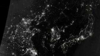 Outer space lights korean korea air nights continent