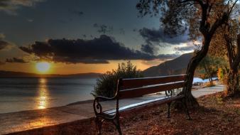 Sunset abstract bench cres wallpaper