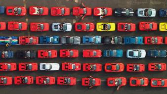 Cars ferrari supercars top view wallpaper
