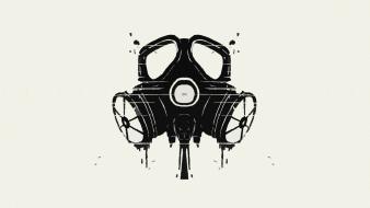 Circles gas masks white background wallpaper