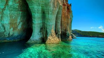 Landscapes nature bay cliff sea wallpaper