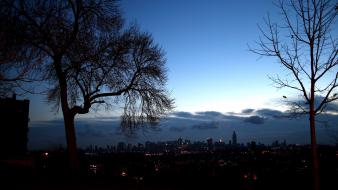 Landscapes nature trees cityscapes dawn wallpaper