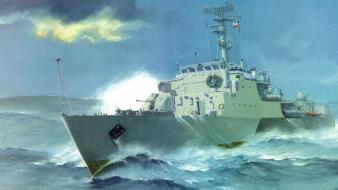 Military ships artwork wallpaper