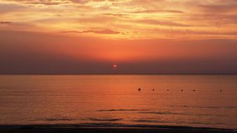 Sunset dawn sea beach wallpaper