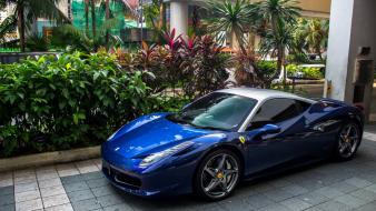 Blue cars ferrari supercars wallpaper