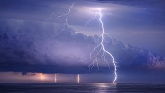 Clouds landscapes nature storm energy lightning rays wallpaper