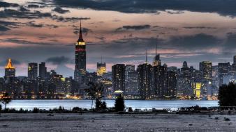 Empire new york city cities lights landscapes