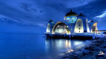 Islam architecture buildings mosques water wallpaper