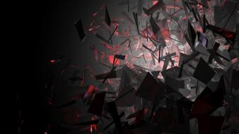 Abstract black and red shapes wallpaper