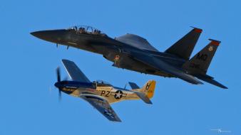 Aircraft p-51 f-15 eagle mustang wallpaper