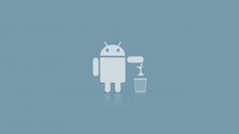 Android apple funny logos wallpaper