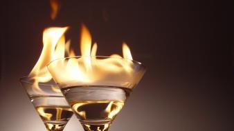 Cocktail drinks fire flaming food wallpaper