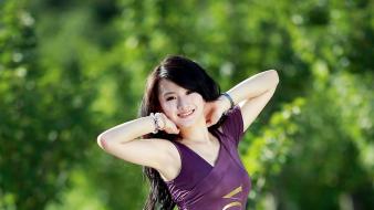 Asians chinese xin zi actress garden wallpaper