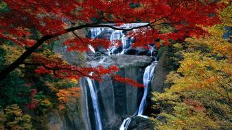 Autumn waterfall wallpaper