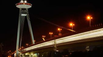 Bratislava danube river slovakia ufo bridges wallpaper