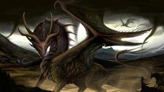 Dragons fantasy art artwork wallpaper