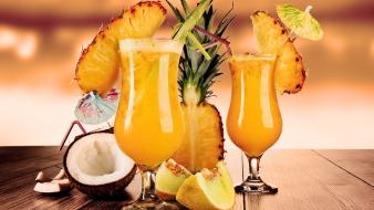 Drinks pineapples wallpaper